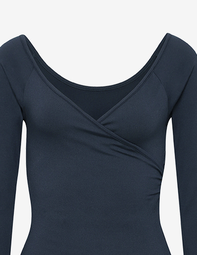 【包身薄Outer】預購_Brushed Off-Shoulder Wrap Long Sleeve
