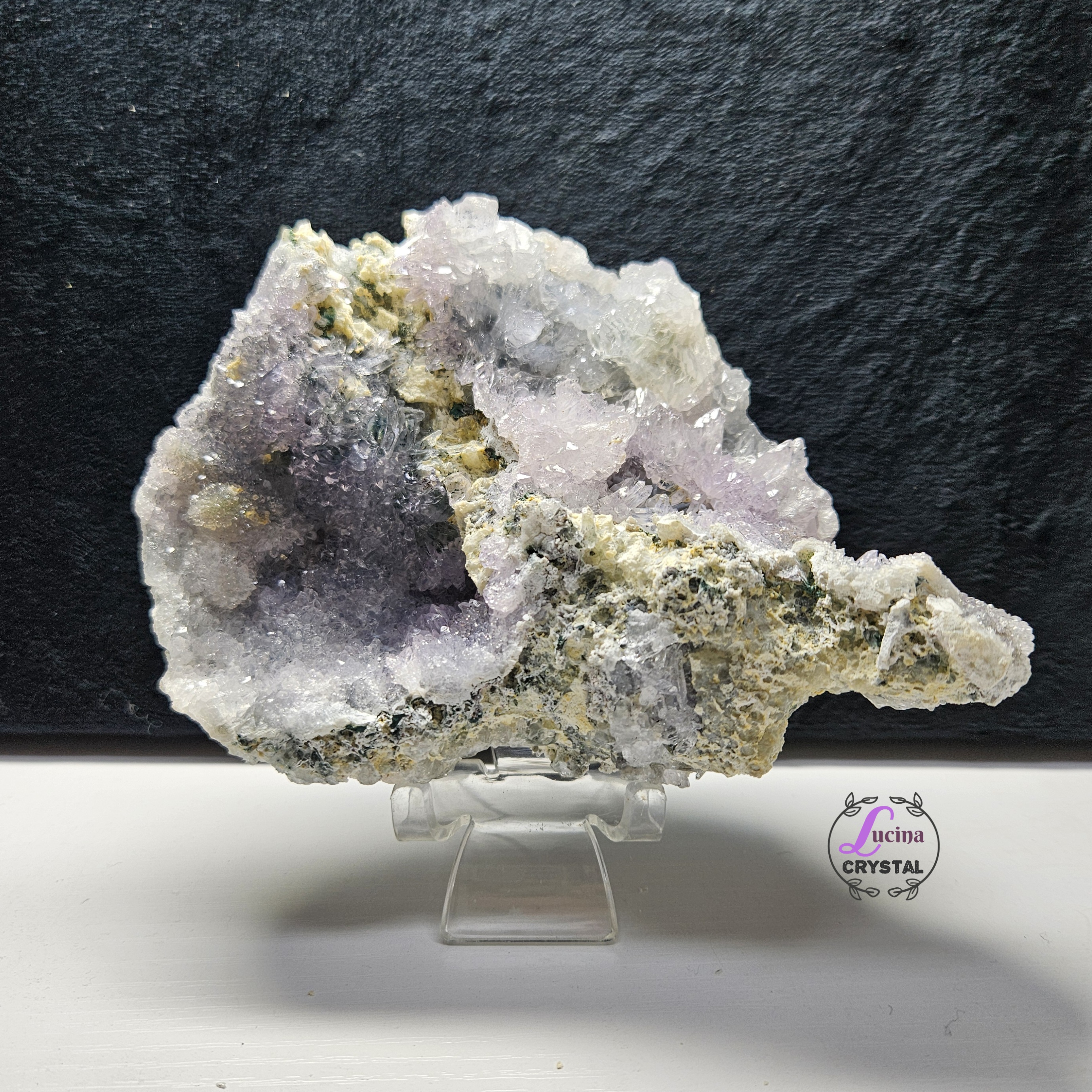 (Co#8545) 天然異象紫晶花片/Galaxy Amethyst Flower Slice