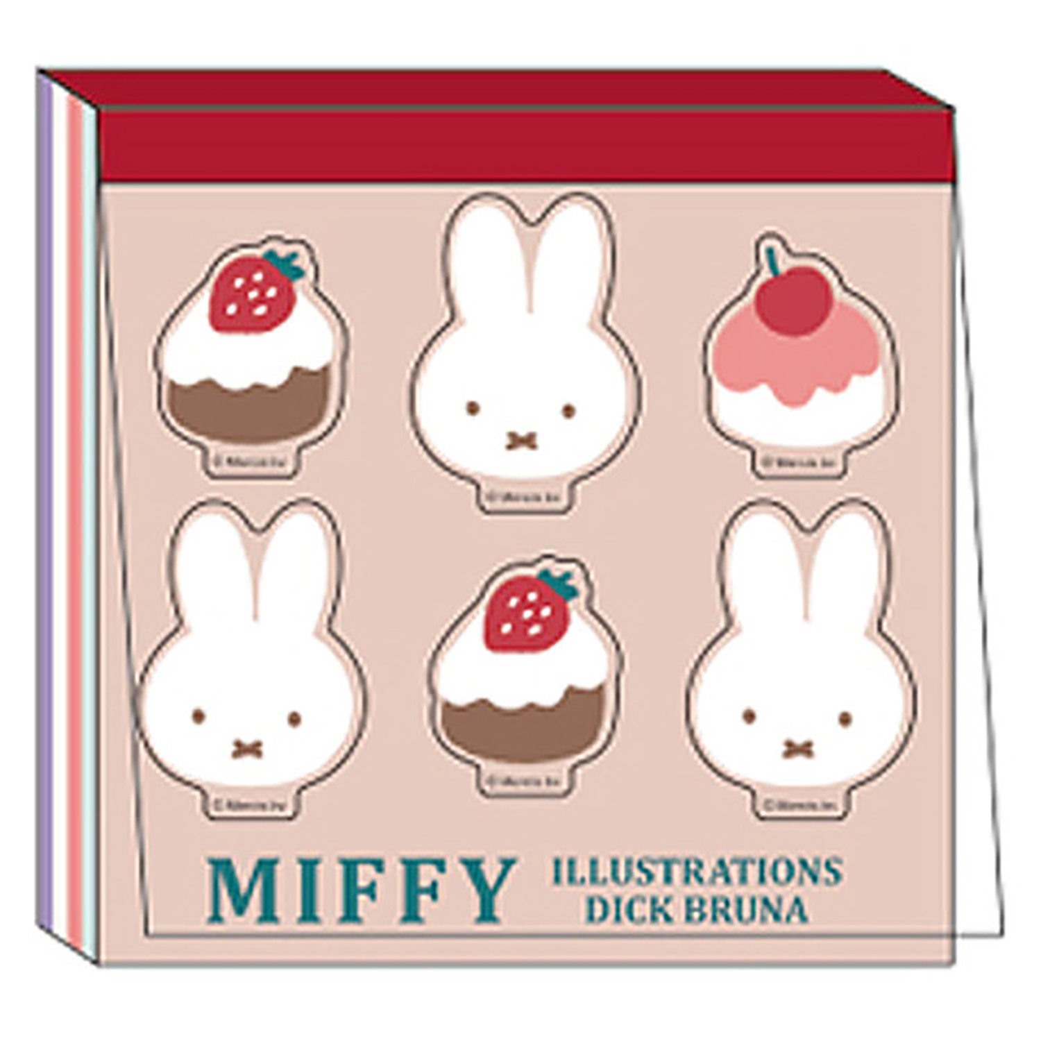 Miffy - 方形貼紙記事本 (杏色蛋糕款)