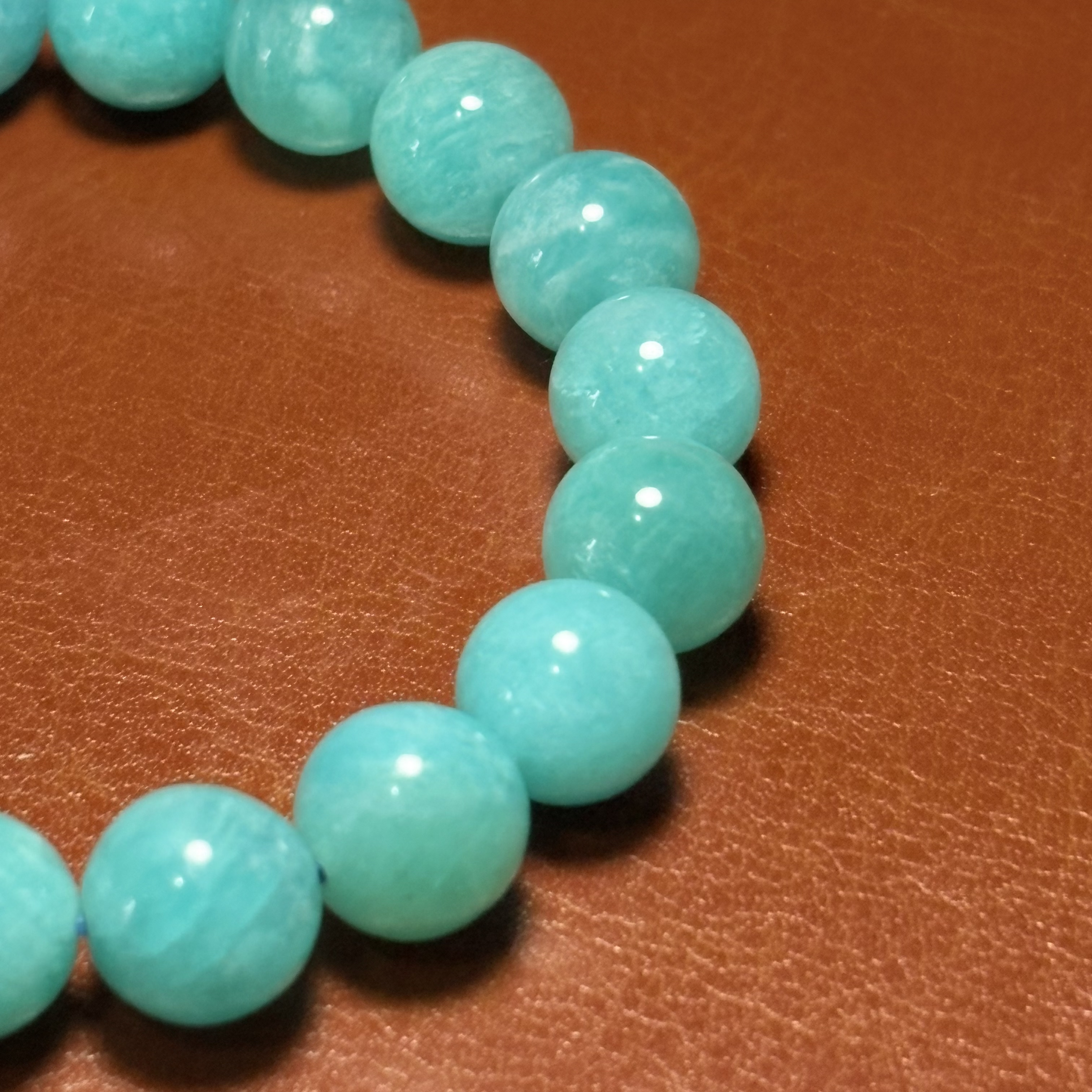 【好運】天然 天河石 手串 No.3046｜規格: 10.5mm珠/16cm內圈