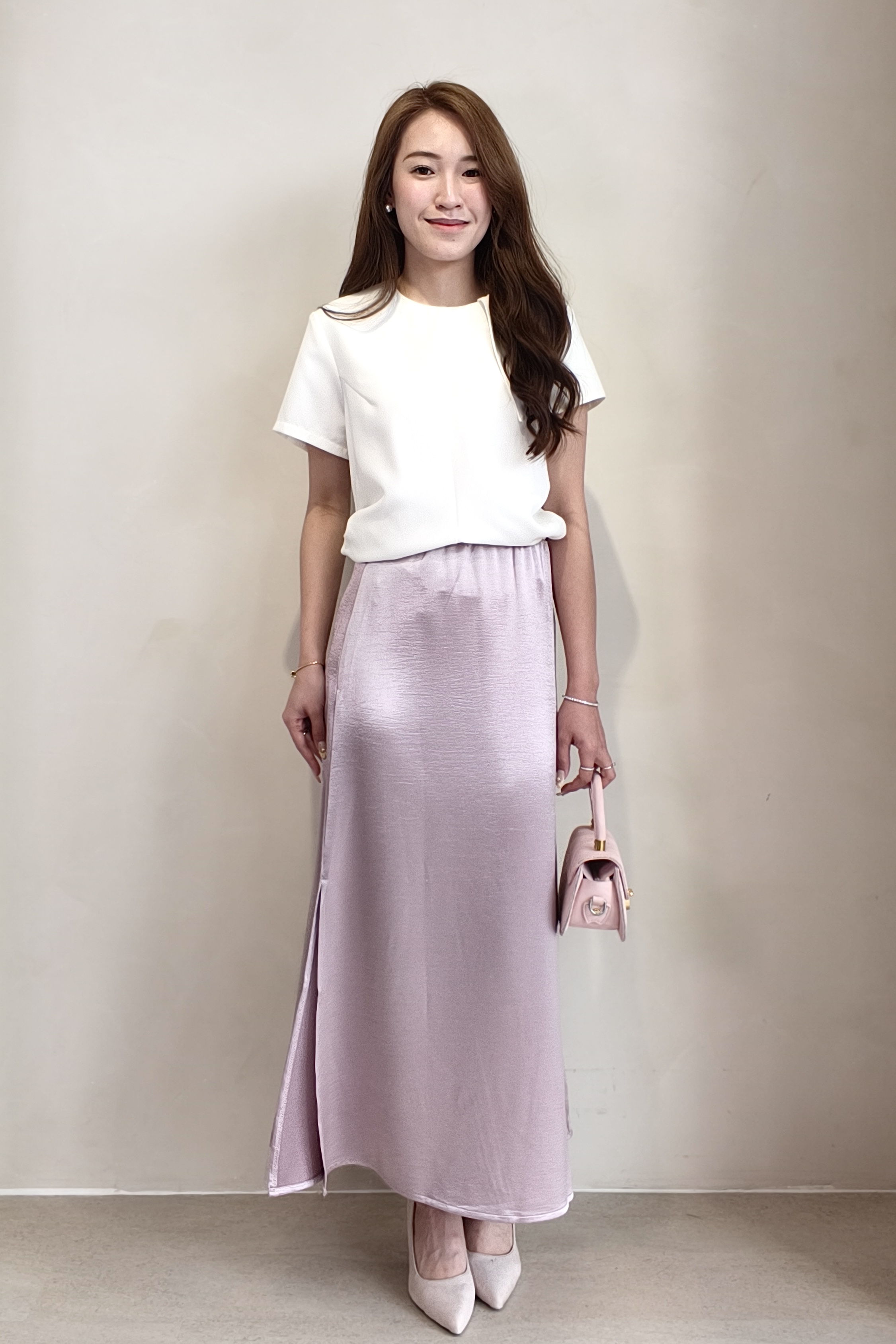 941 Lustre Satin Midi Skirt