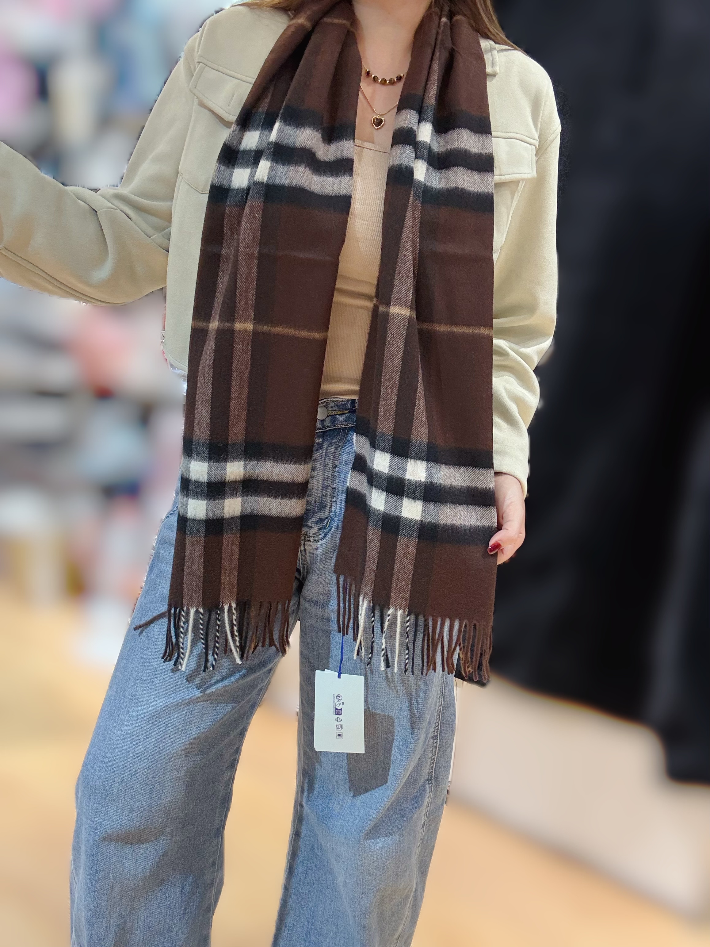 Burberry scarf cashmere/check/marrone