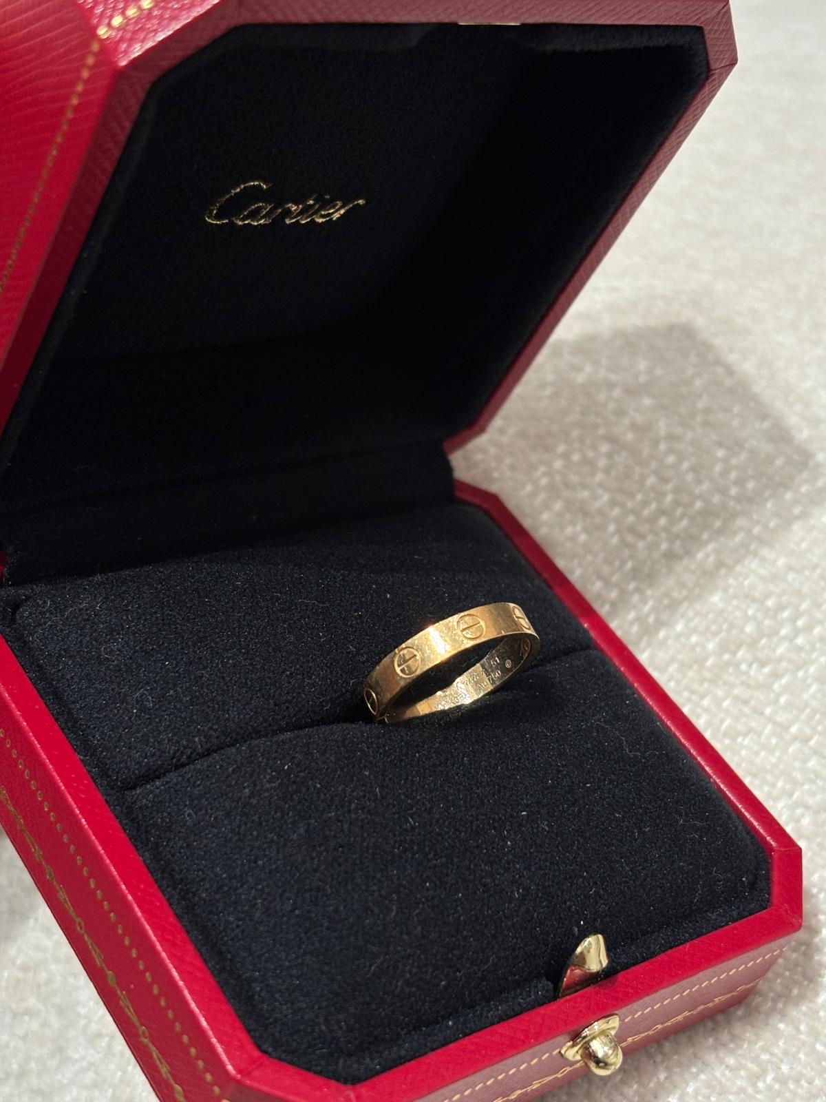 Cartier love ring 18k 玫瑰金戒指 size:51 100%Authentic ,92%new ✅ 2024年證書✅box