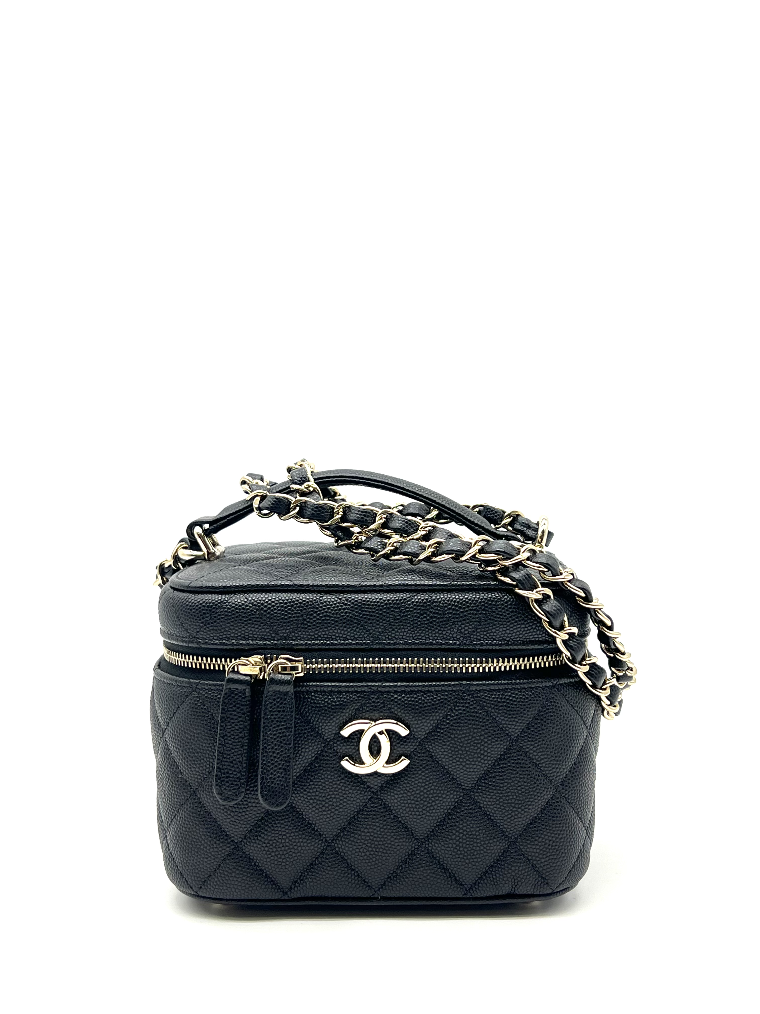 Pre-Owned CHANEL Caviar Quilted Mini Vanity Case with Chain / Product Code: 26051108