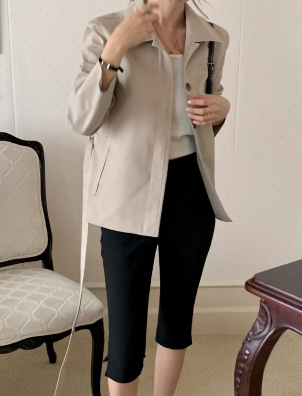 New in 小開叉西裝挺料Capri Pants *Special price*