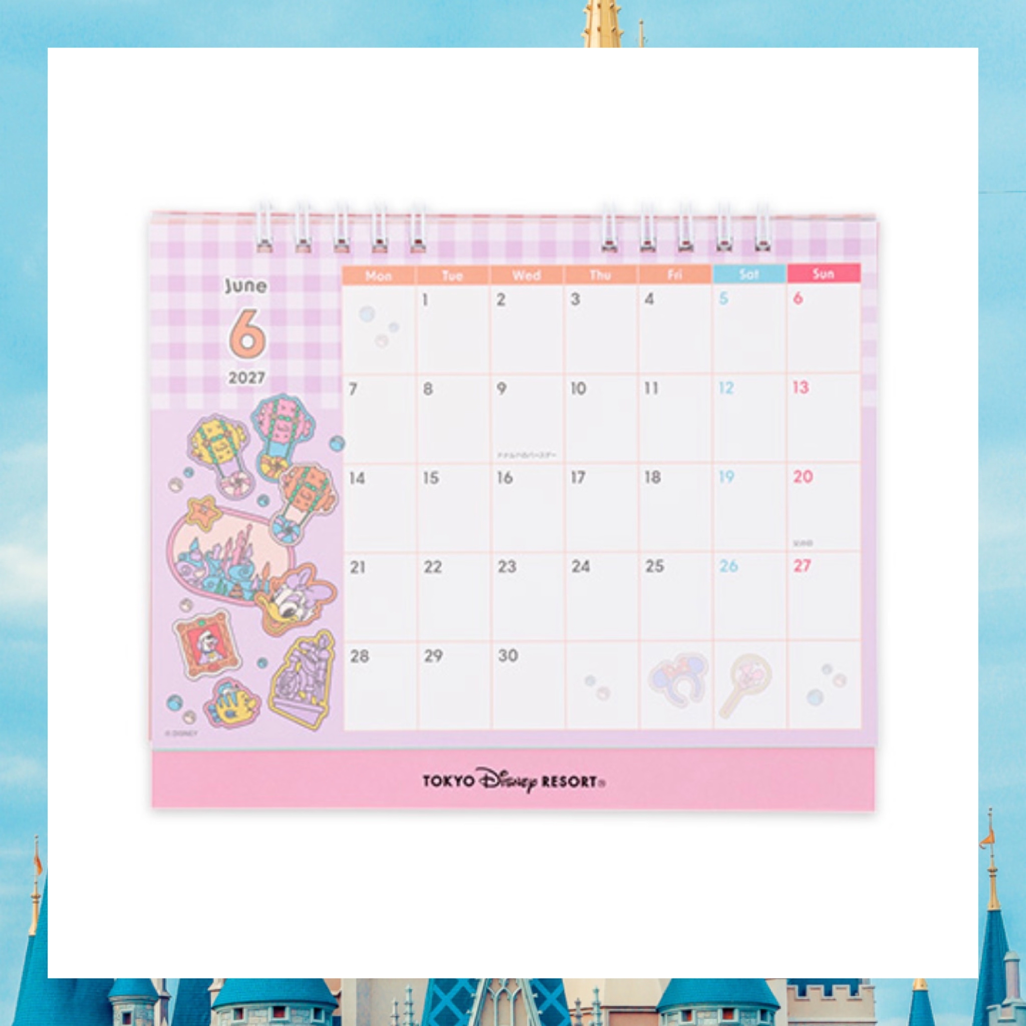 ：日本：DISNEYLAND園區產品 13/8 日本發賣 2027 座枱月曆