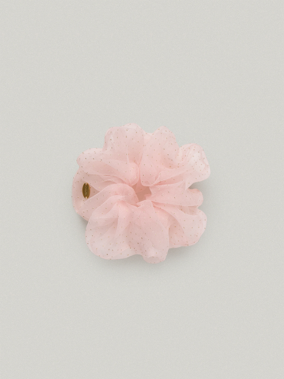 Sheer Dot Hair Scrunchie (IVORY/ PINK)
