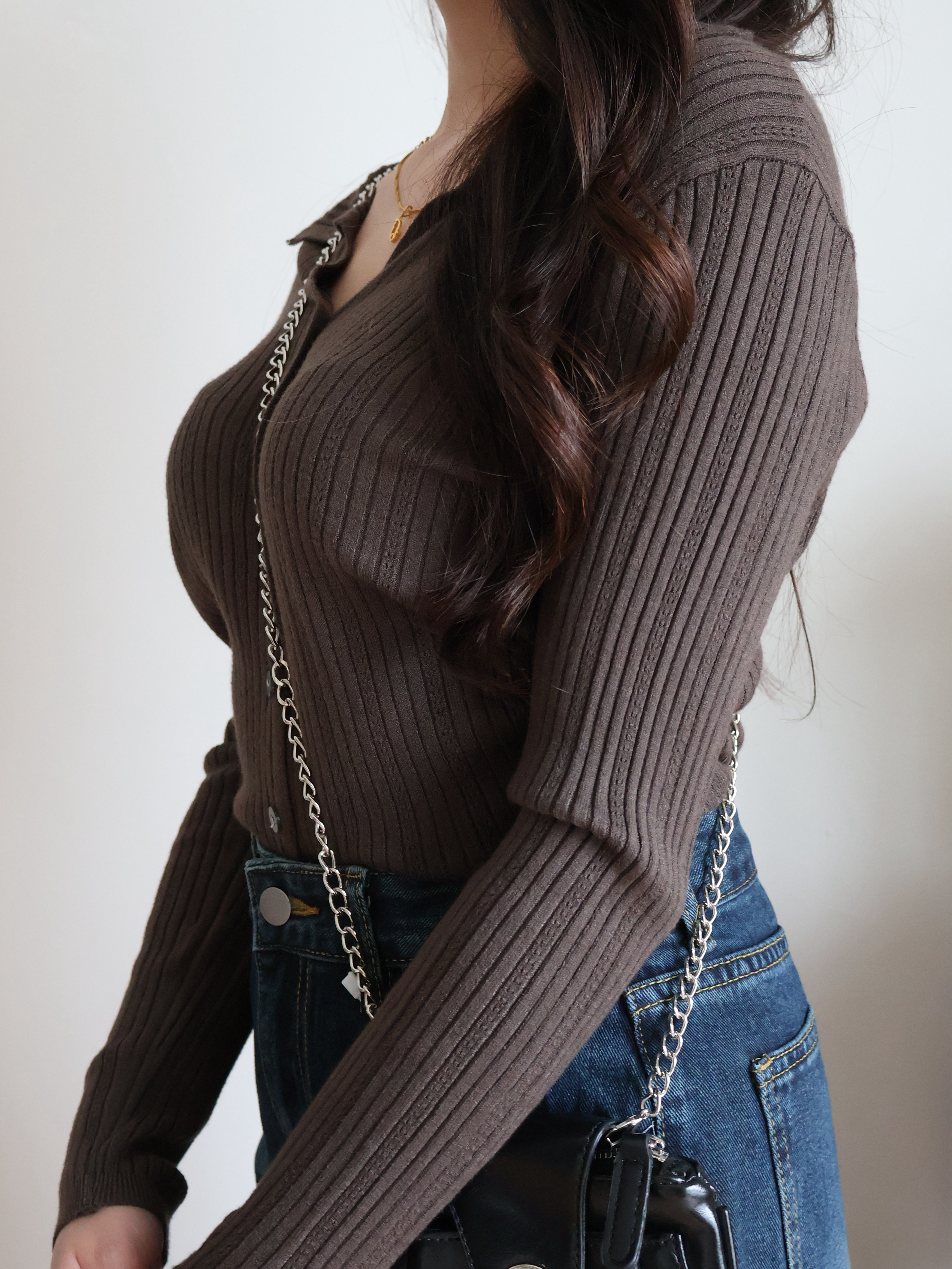 Quinn Knitted Cardigan | Brown