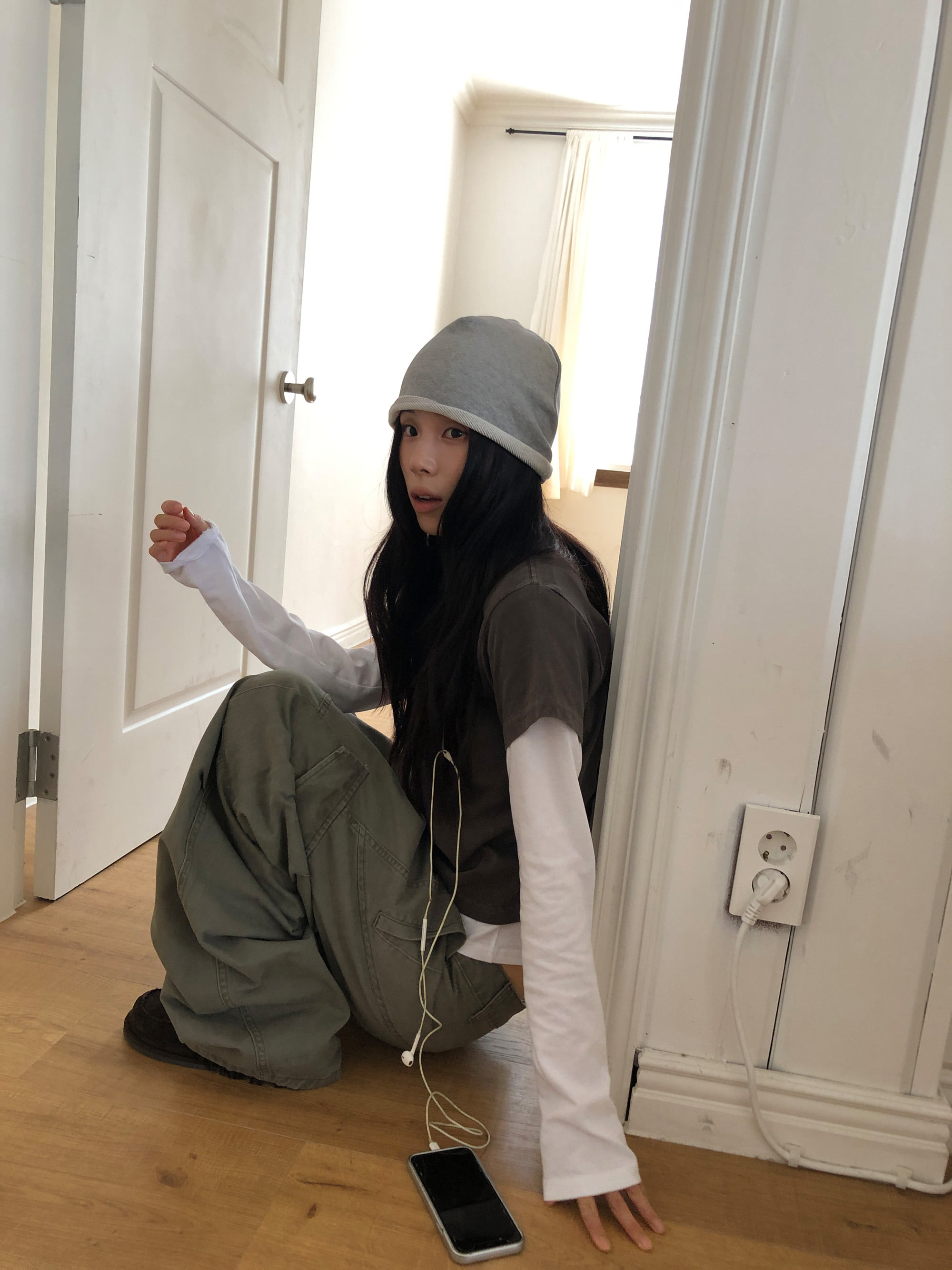 Cotton Wide-Leg Cargo Pants