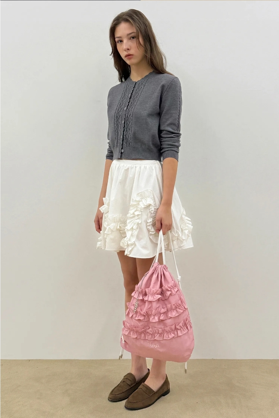 SINOON Ruffle String Bag