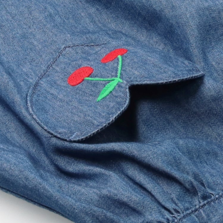 🆕【⭐訂購⭐】🌀 🇯🇵 日本直送 櫻桃刺繡 牛仔連身裙🌀 [ELIA-0206][261028]