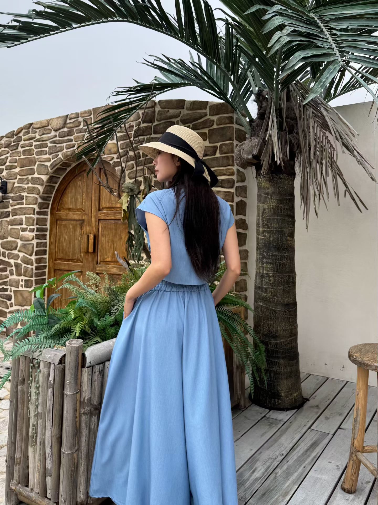 M1 綁結薄牛仔Top 