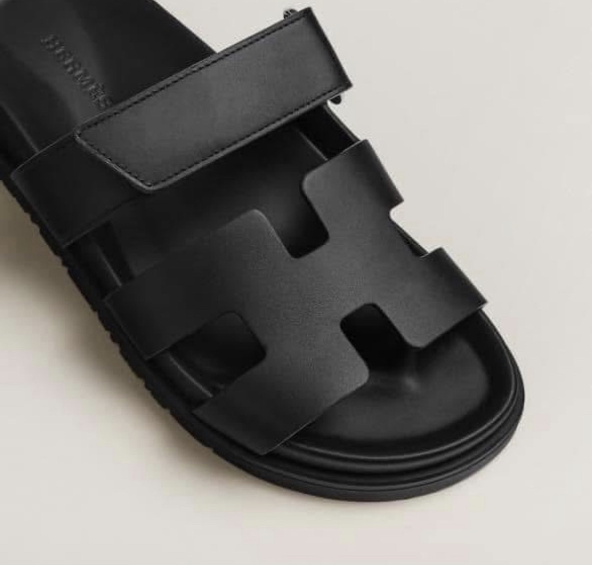 Hermes 黑色全皮二舅鞋 男裝 Sz 42