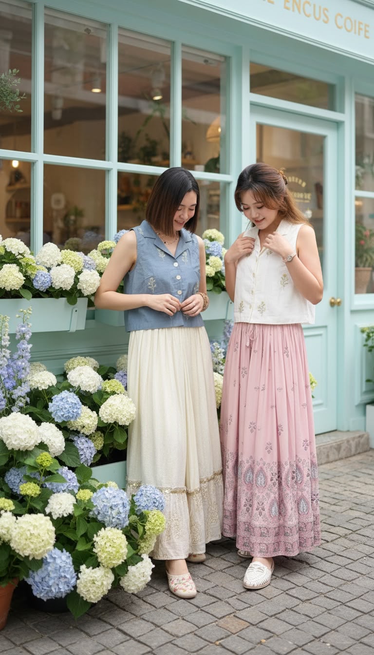 2490 White Flower Emb. 2 Way Vest