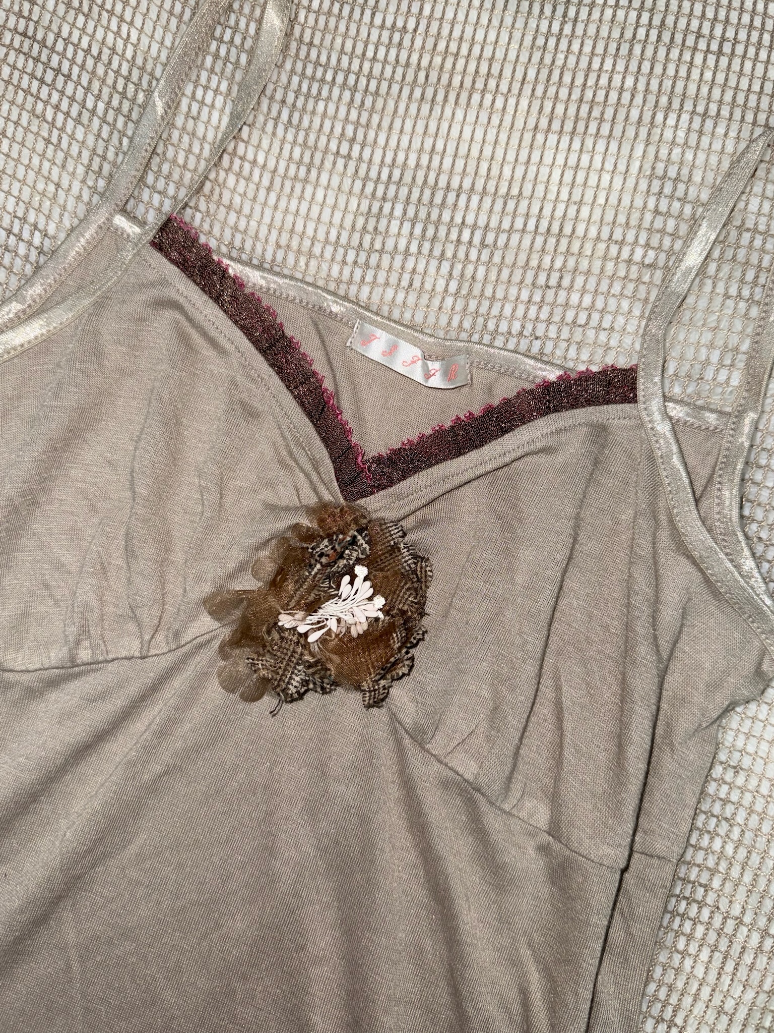 2000s Camisole with Flower Appliqué 