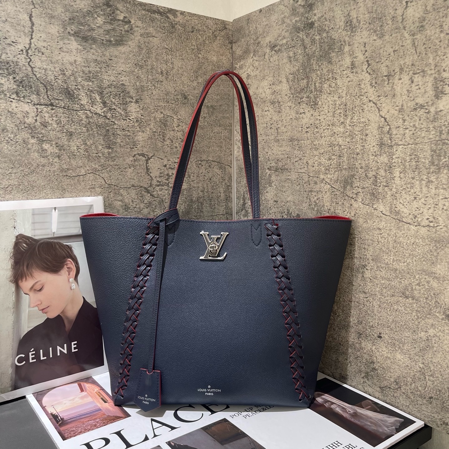 【預訂貨品】LV 限量編織深藍色全皮 Lockme tote 