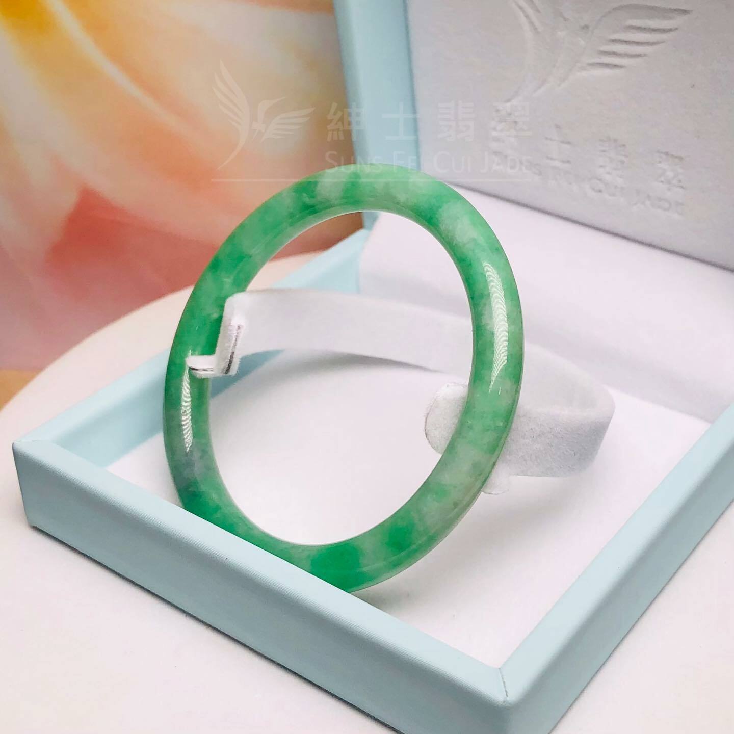 滿綠甜色圓鐲 50.6mm