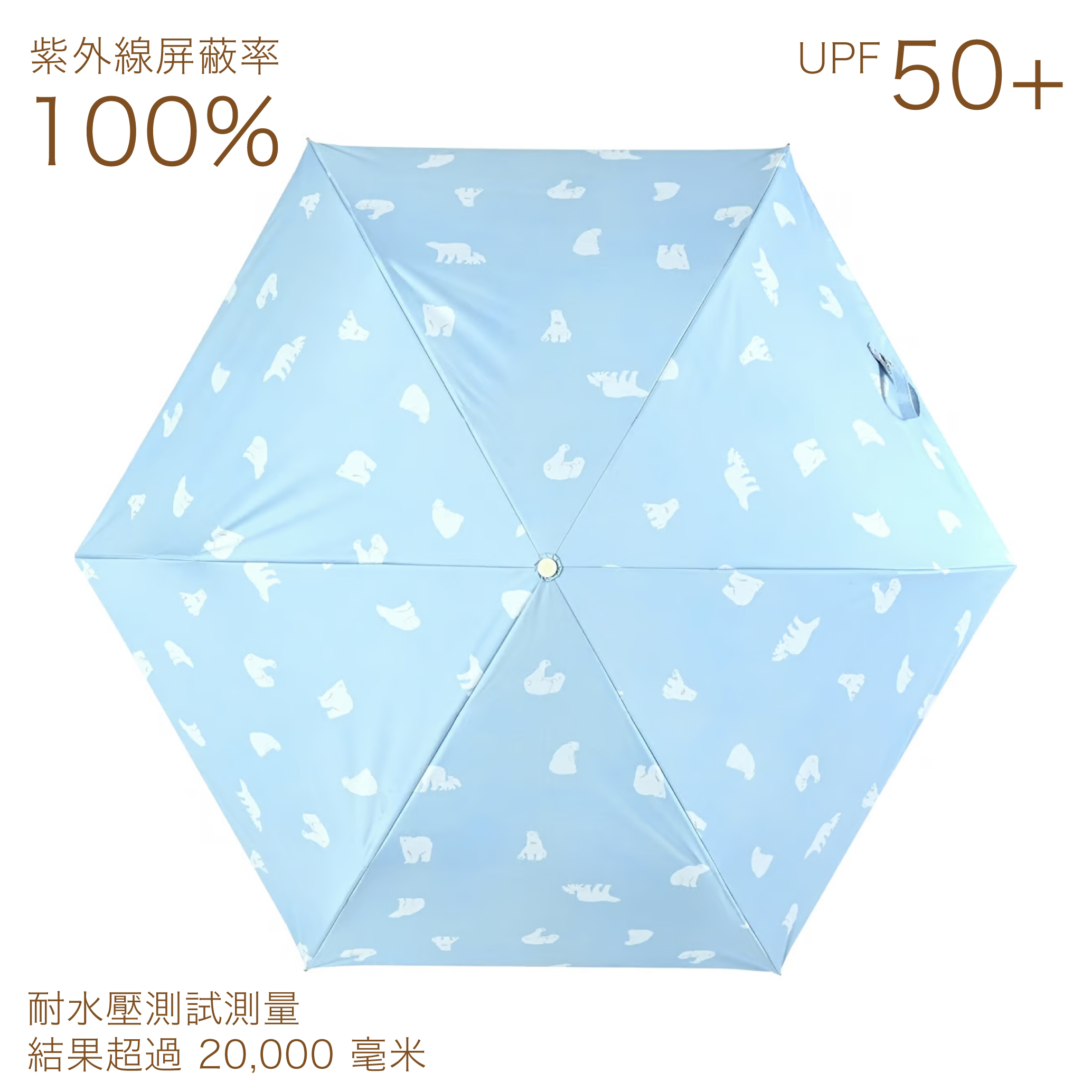 日本 Nifty Colors 晴朗北極熊晴雨兼用縮骨遮☂️