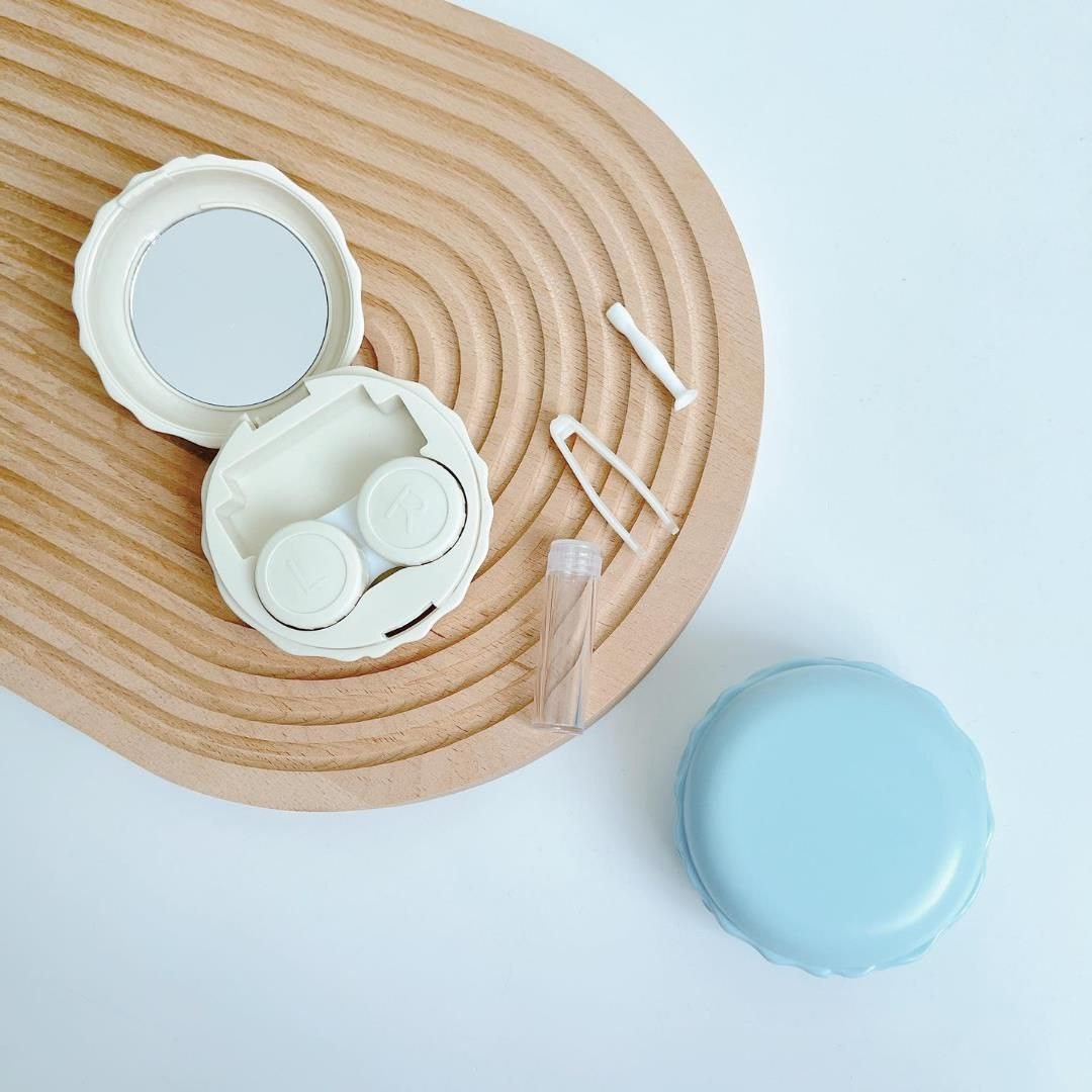 纯色马卡龙镜子隐形眼镜收纳盒 Macaron Mirror Case Set