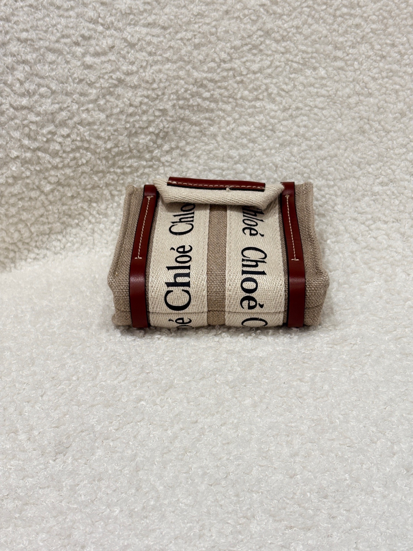 【預訂貨品】Chloe  亞麻帆布拼接牛皮woody