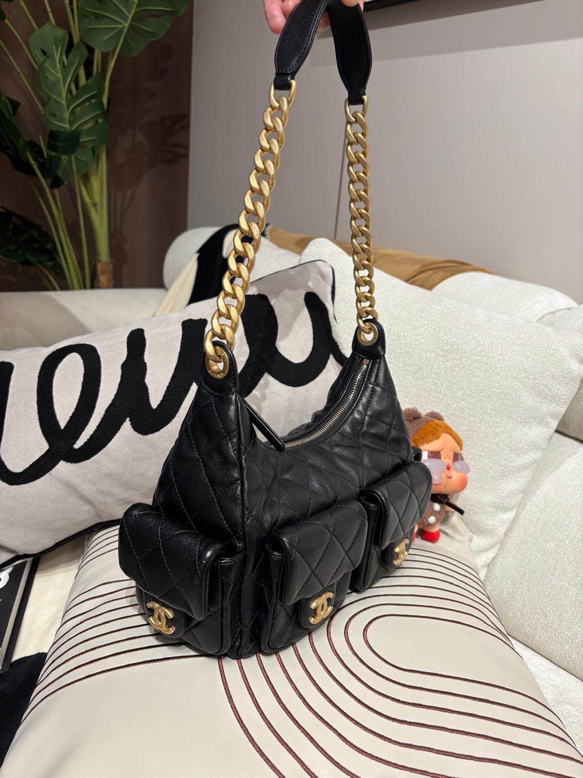 Chanel 25 Hobo Bag 黑金 100%Authentic,95%new ✅收據✅晶片✅塵袋✅盒