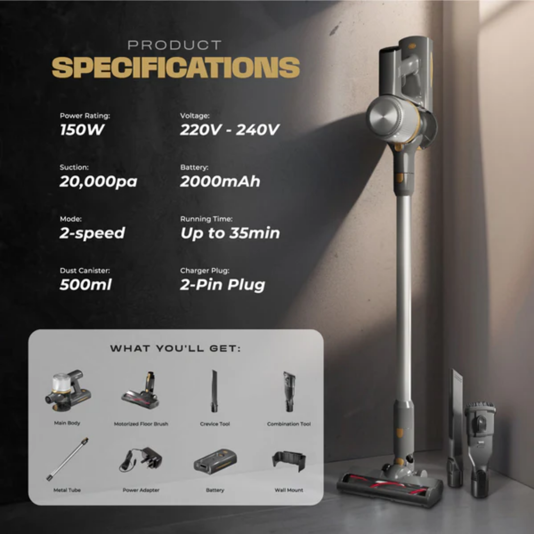 Russell Taylors Dynamic Cordless Vacuum Cleaner (V2)