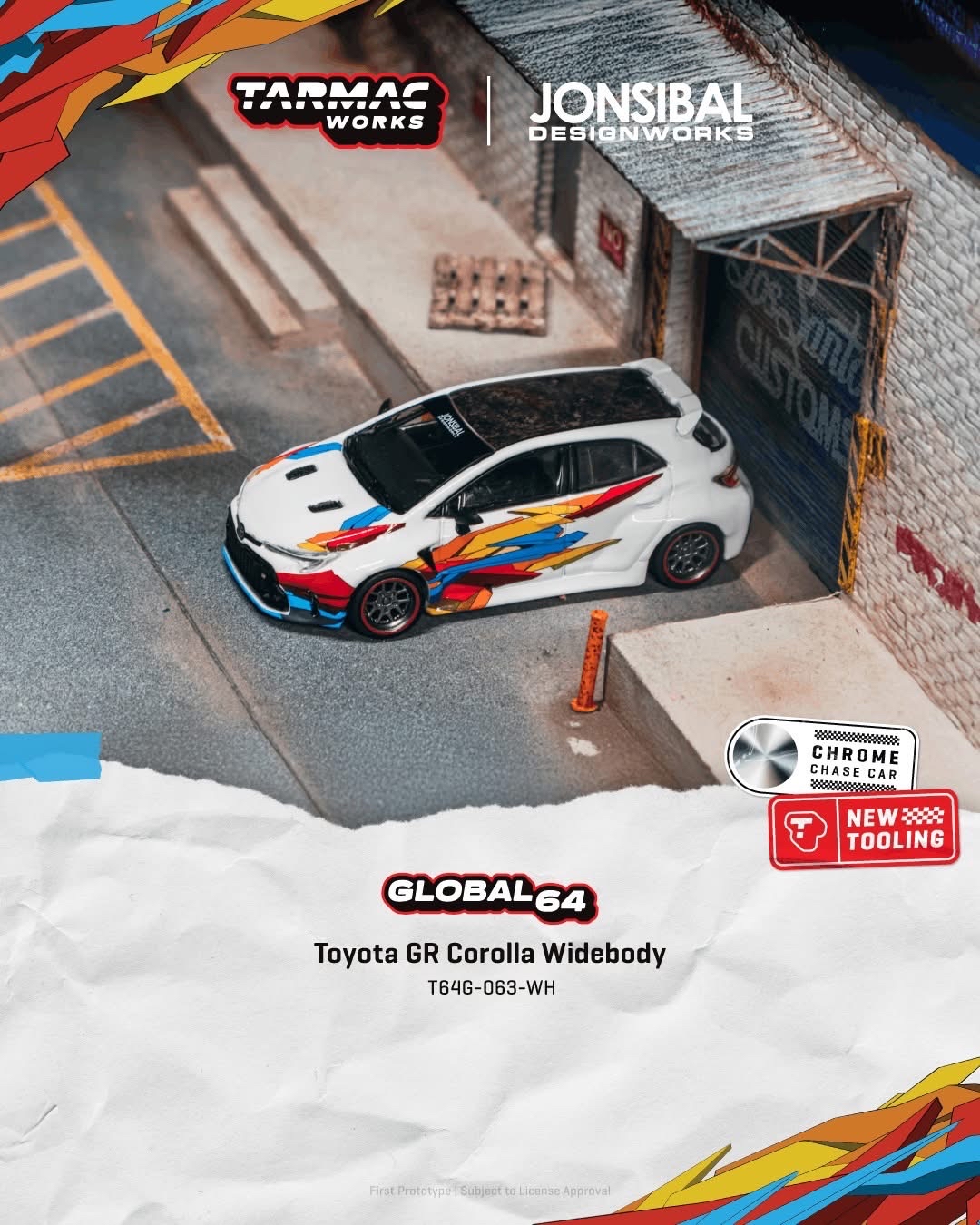 (預訂 Pre Order) Tarmac Works ( T64G-063-WH ) Toyota GR Corolla Widebody White