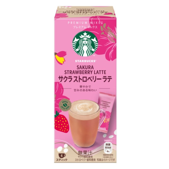 日本直送 Starbucks 櫻花草莓風味拿鐵 24g*4入