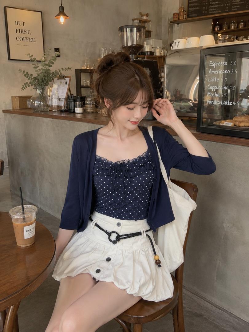 A190041 Knit Cardigan Two Piece Set