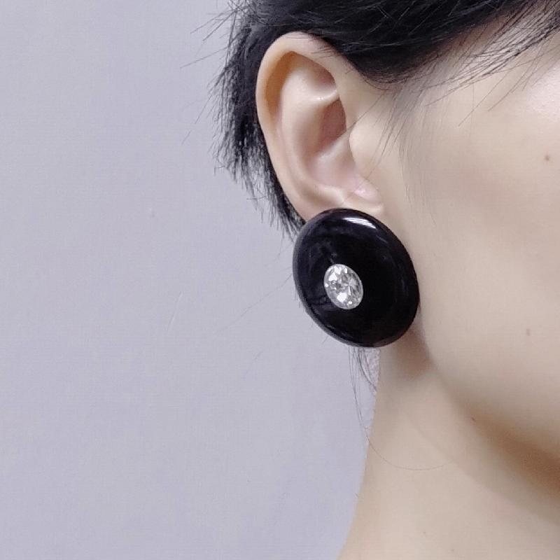 c.a. 1960-1980s West German Large Statement Plastic Clip Earrings (CD105)