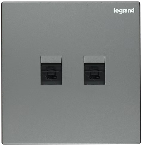 Legrand Galion 深沙銀 孖位 CAT5E數據插座