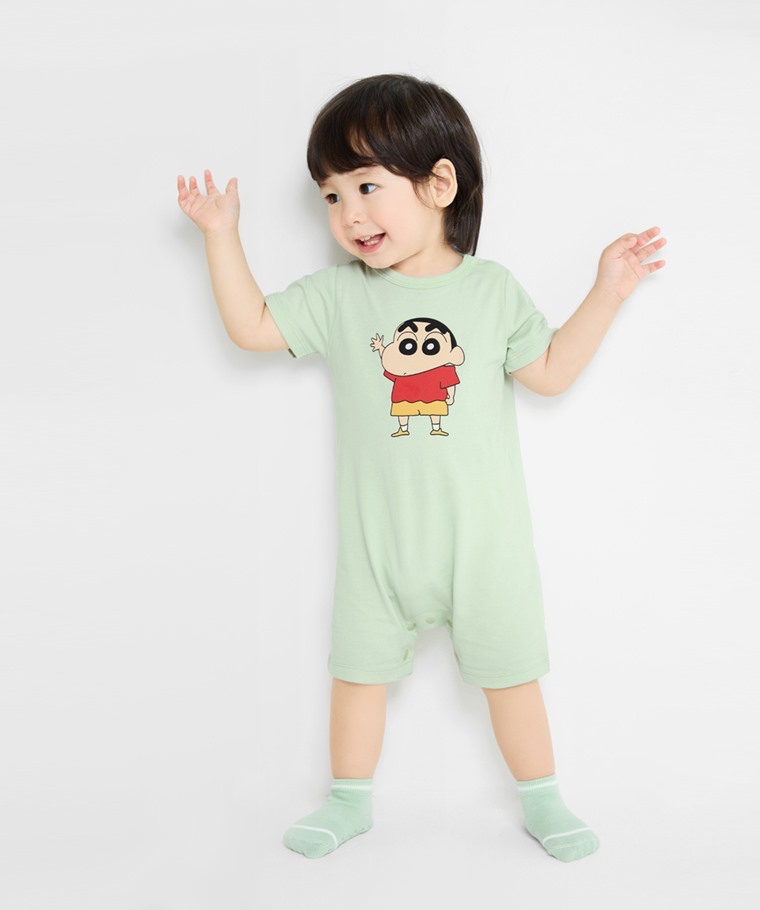 ☀️代購預訂 台灣直送☀️蠟筆小新系列純棉人物印花短袖連身服