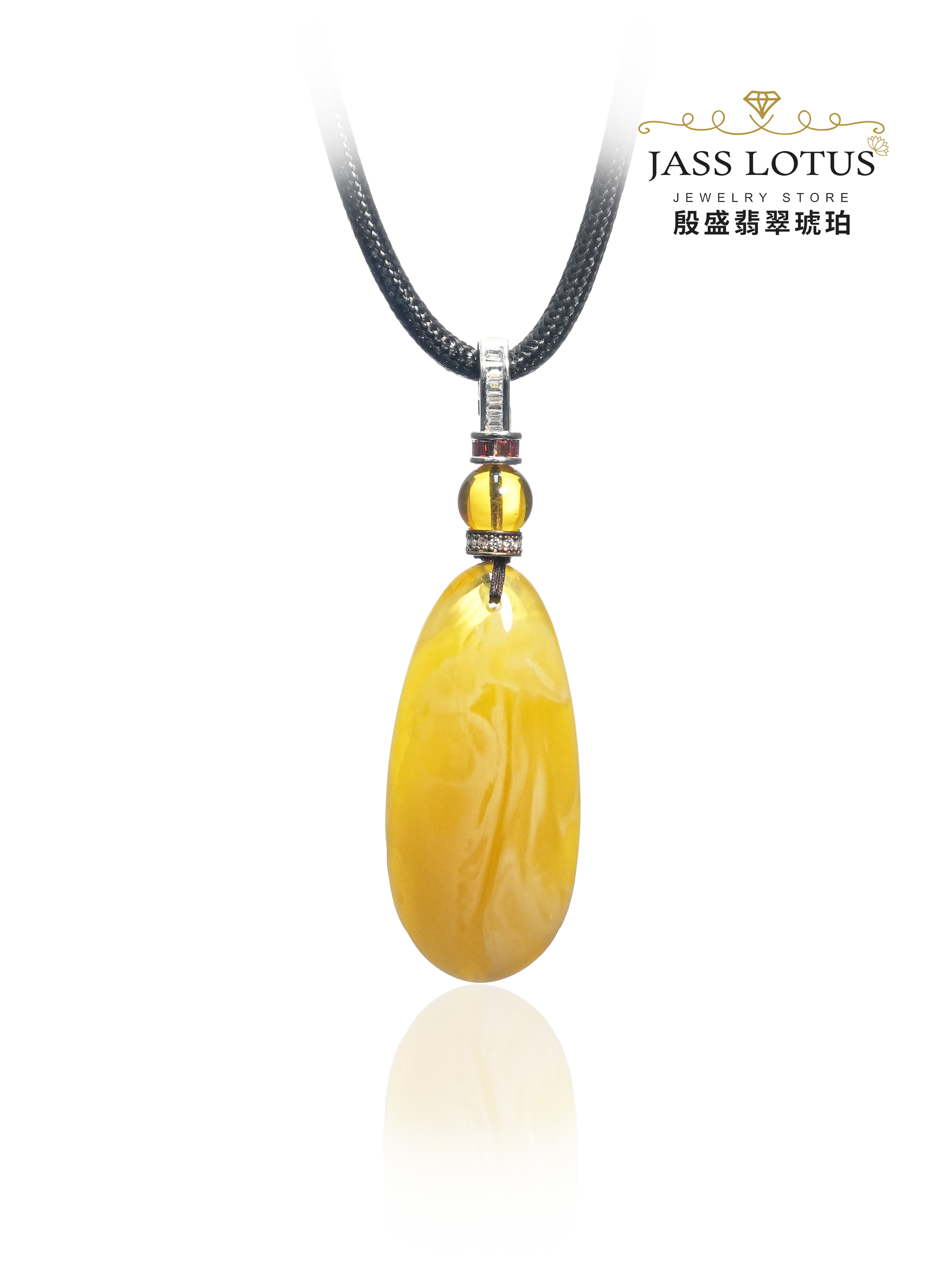 俄羅斯天然蜜蠟水滴形吊墜