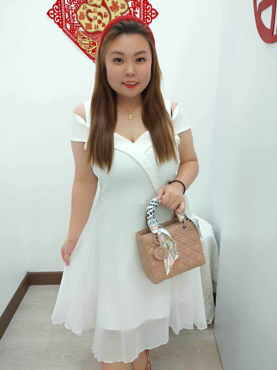 TT399 Y领露肩短礼服