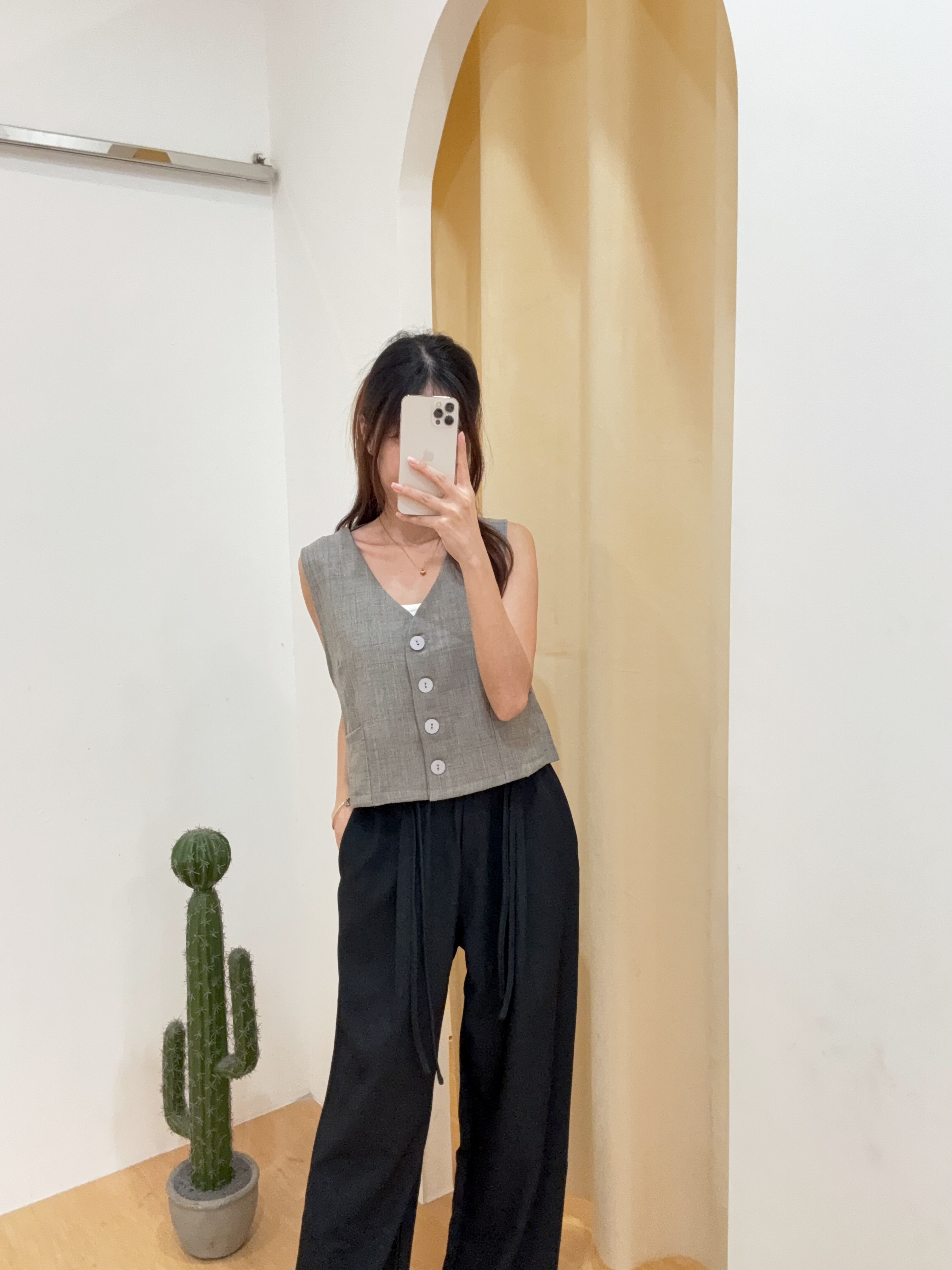 双绳西装直筒阔腿长裤 R2863