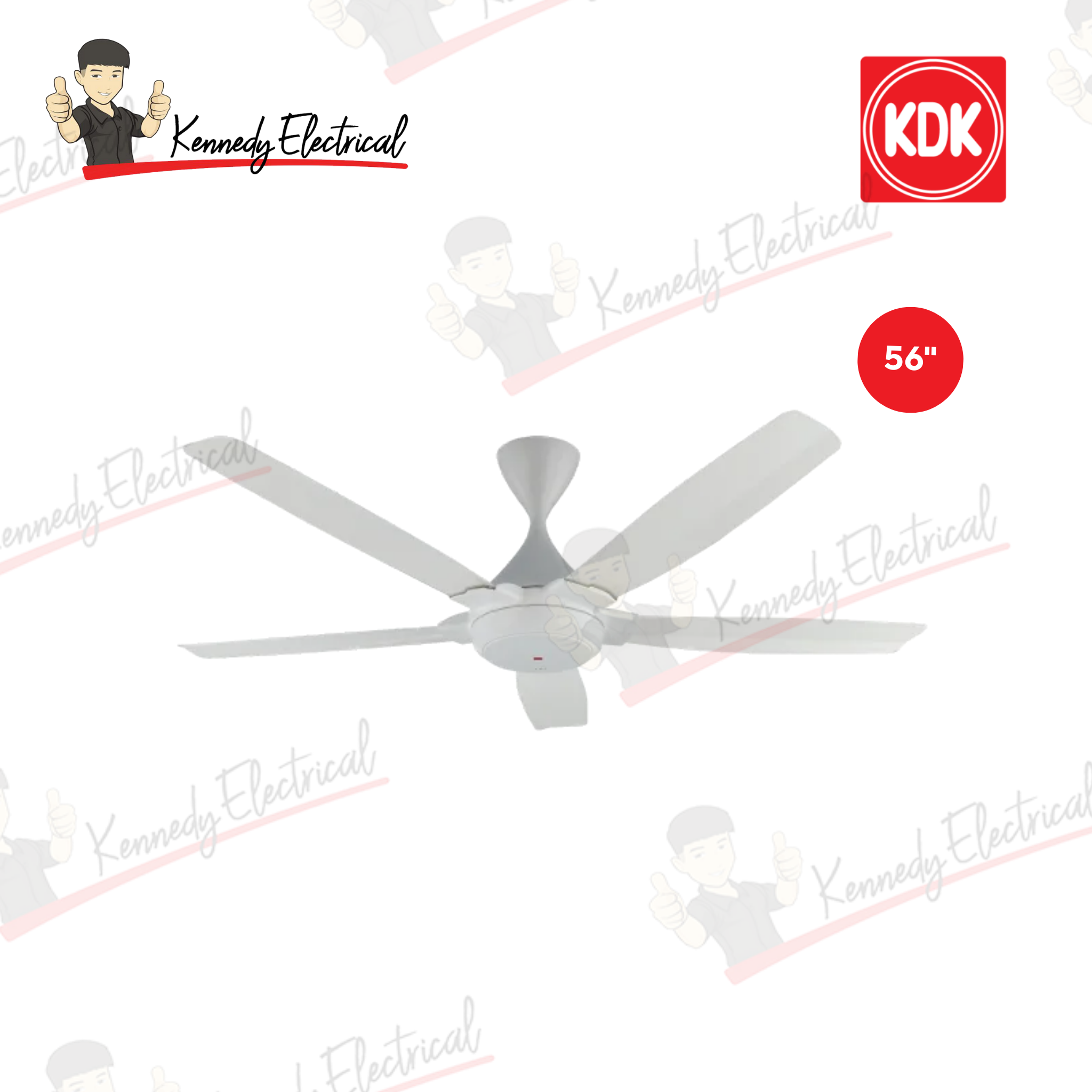 KDK 56" 5-Blade Remote Ceiling Fan K14QF-WT (White)