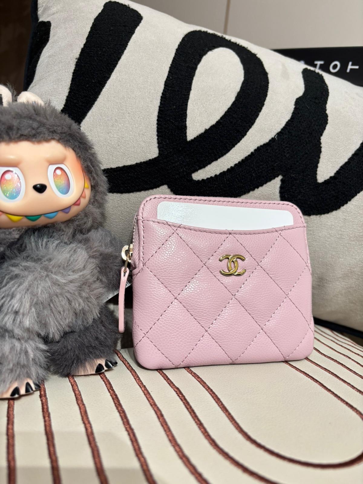 未使用品 Chanel zip wallet 魚子醬醬牛皮淡金扣銀包 100%Authentic,未使用品 ✅晶貼✅dust bag ✅box 