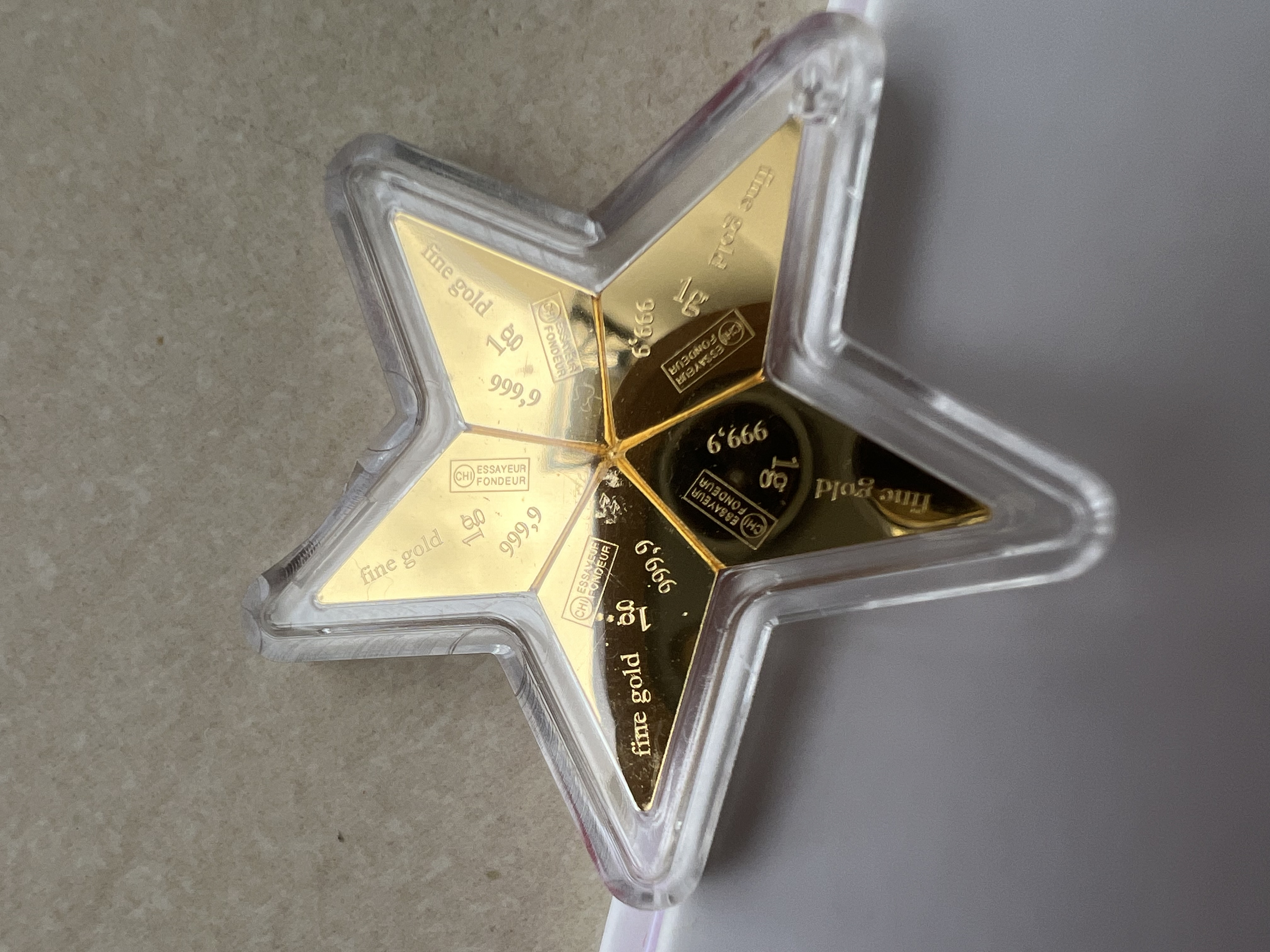 VALCAMBI 🇨🇭CombiBar Glittering Star 5g Swiss Gold Bar Emas 999.9 (5x1g) 五角星星