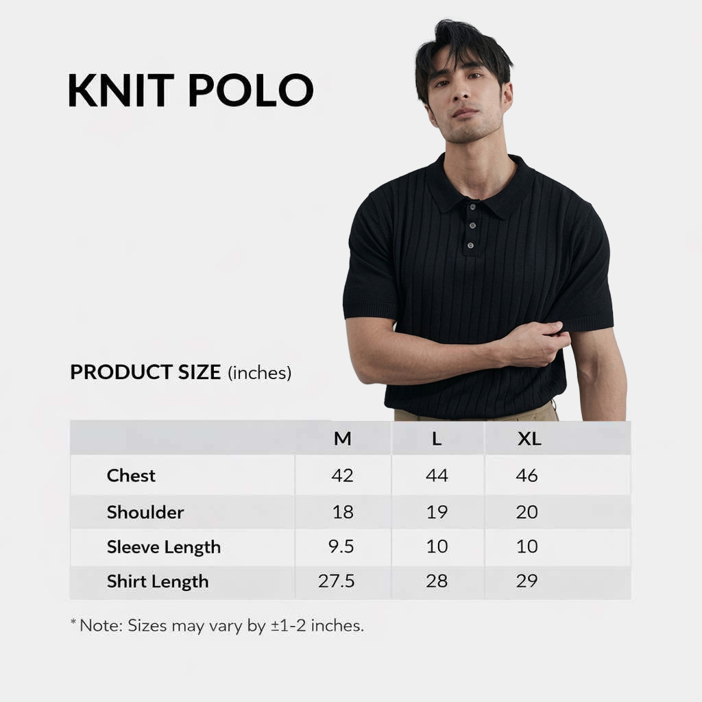Brown Ribbed Knit Polo