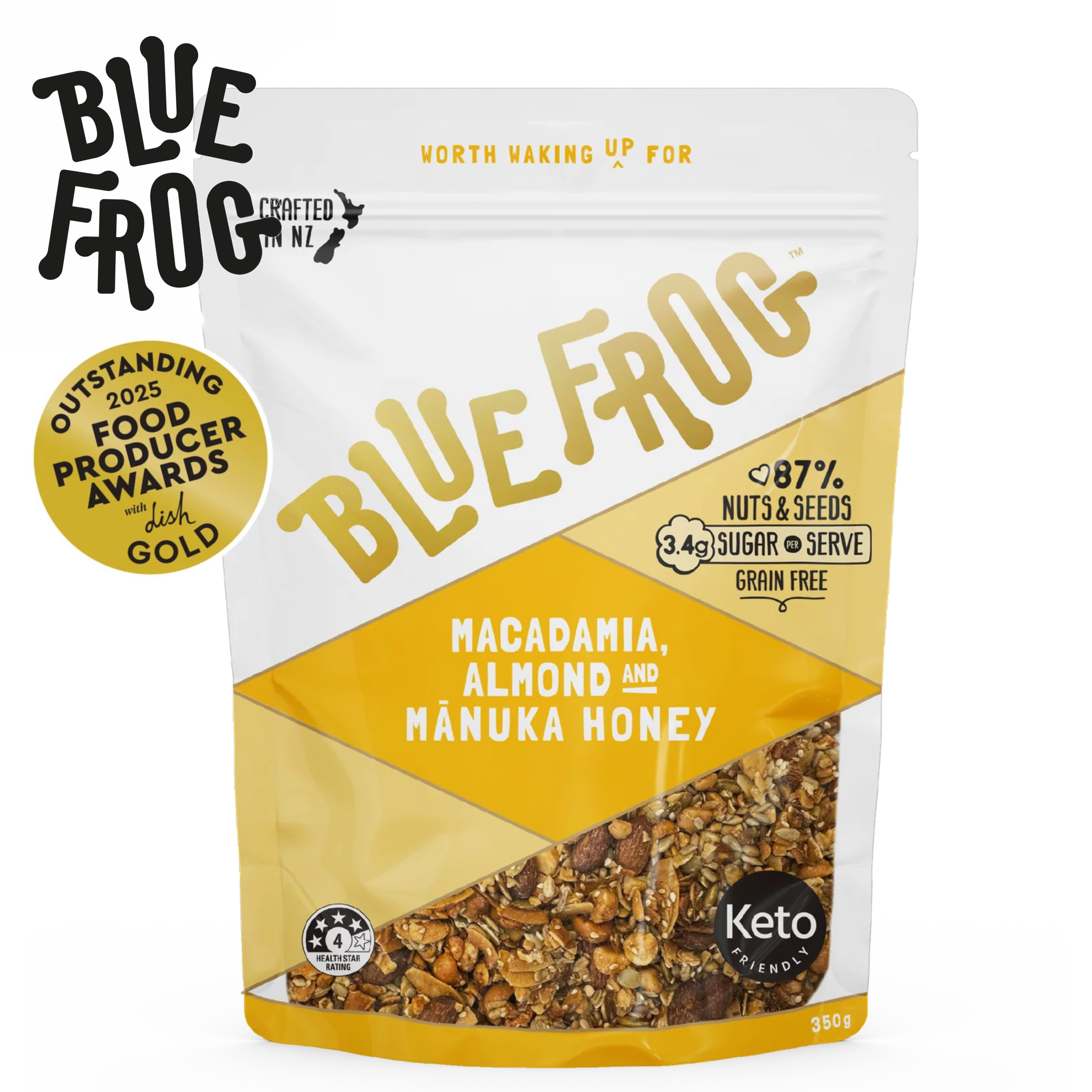 ♻️紐西蘭 低糖蜂蜜夏威夷果仁杏仁穀物片 New Zealand Blue Frog Keto Macadamia Almond Manuka Honey Granola 