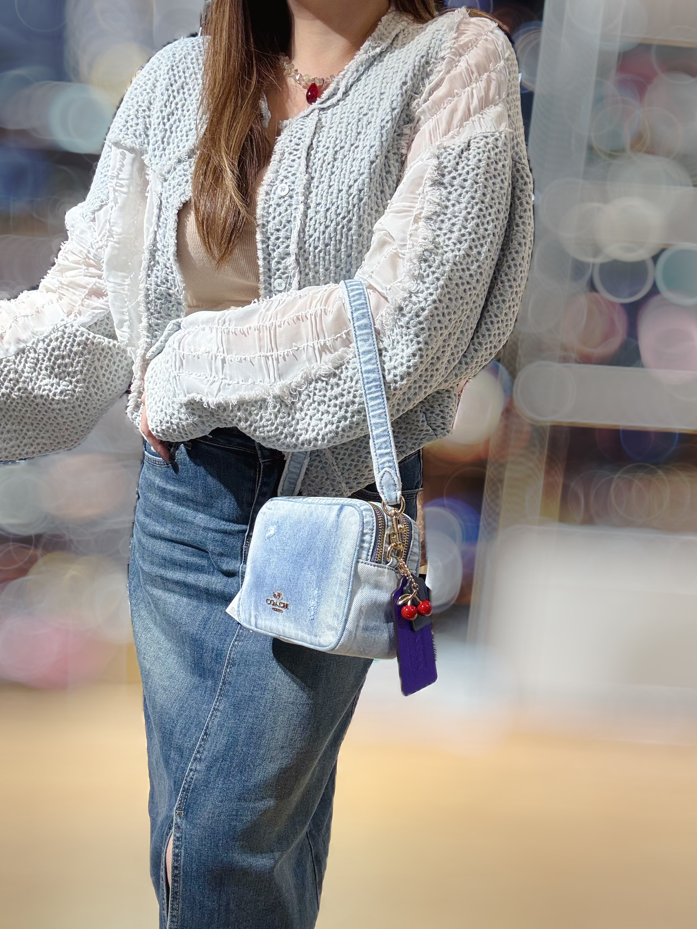 Coach Carey crossbody bag light denim