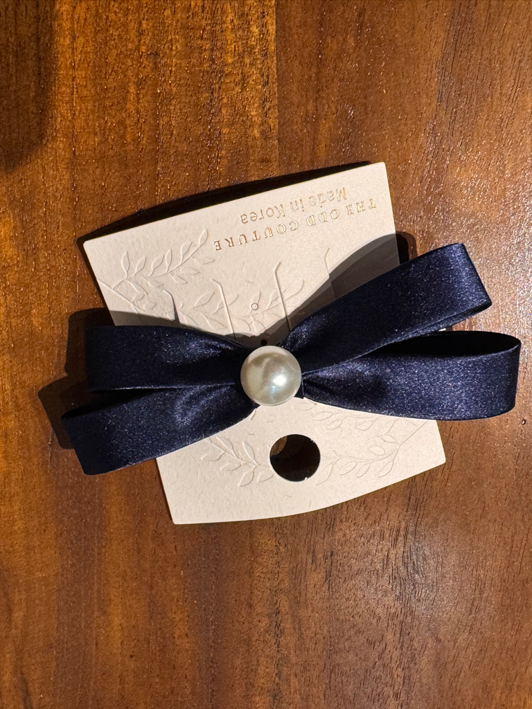 Ribbon With Pearl Bow Hair Clip