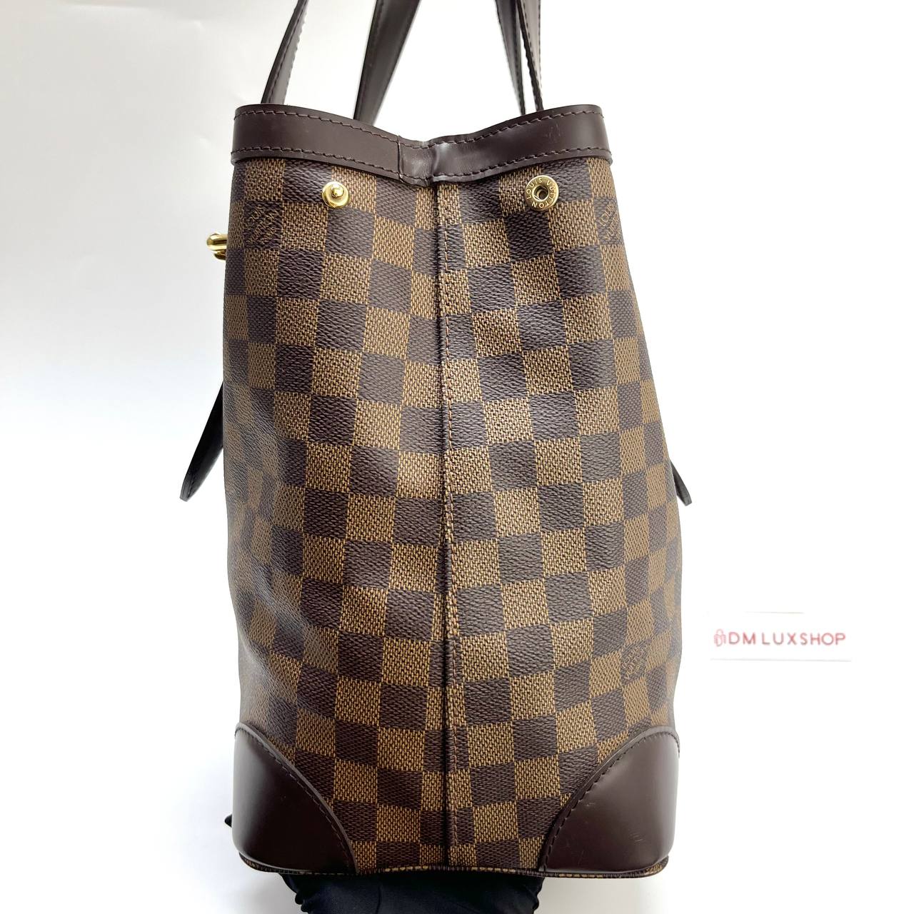 LV Damier Ebene Hampstead MM Tote Bag GHW