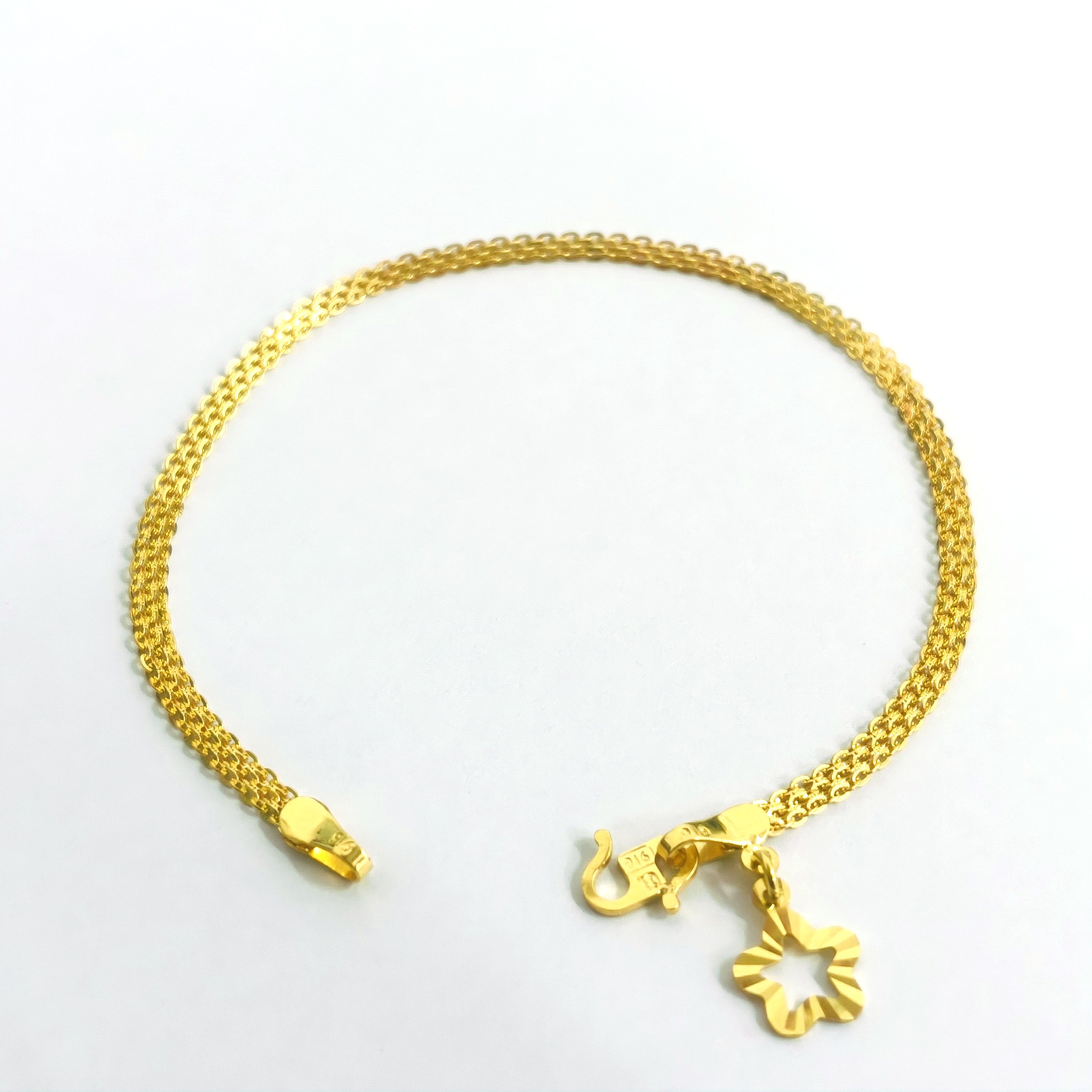 916 GOLD MILAN 3 LINE BRACELET 916 金 米兰3行手链