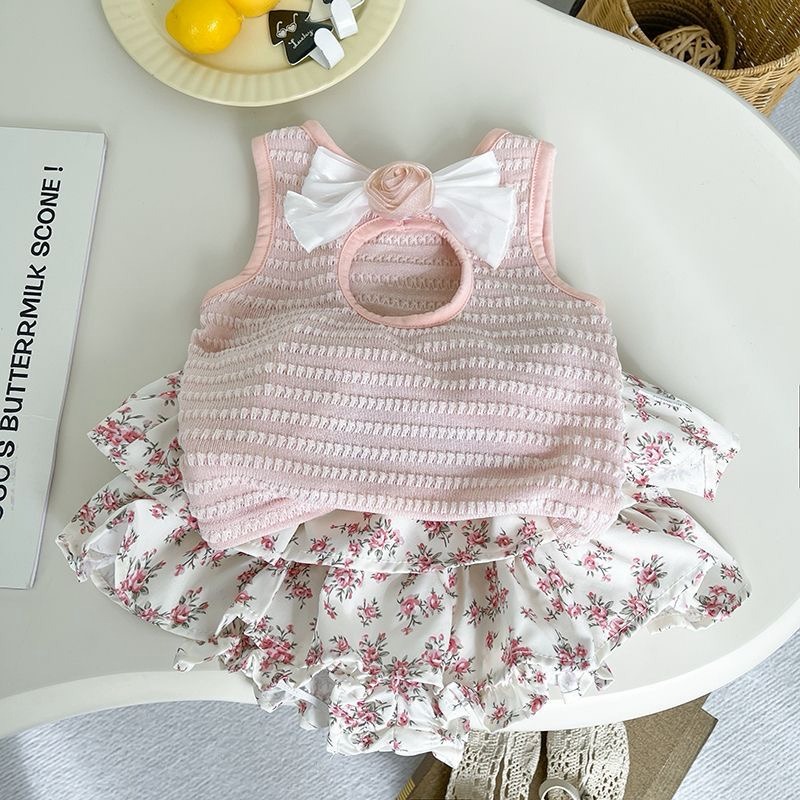 591712 | Floral Ruffle Romper with Bow Detail