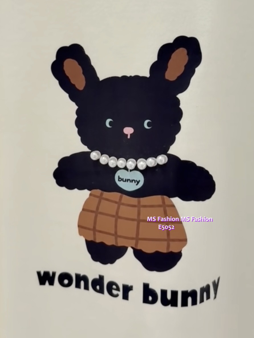 E5052 靚料可愛Bunny珠鏈tee