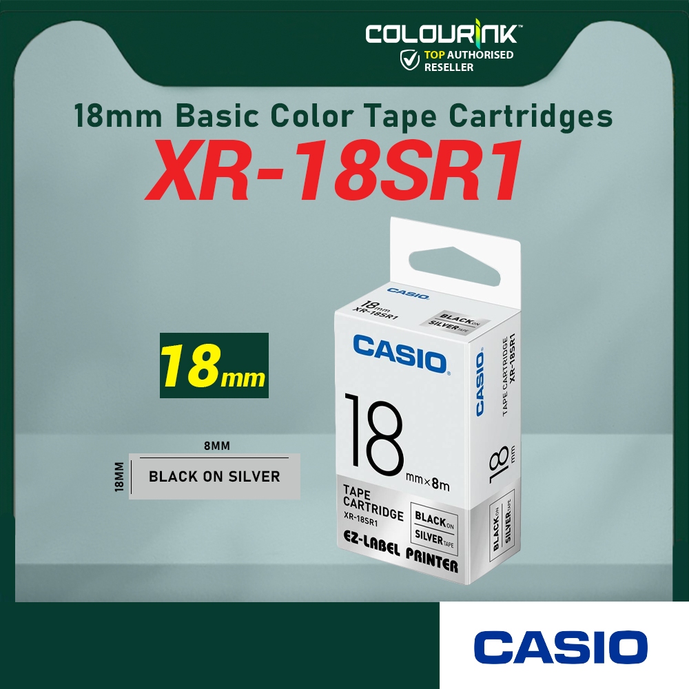 CASIO ORIGINAL GENUINE 18MM EZ LABEL TAPE FOR KL-120 KL-130 KL-820 KL-60 KL-HD1 KL-8400 KL-G2