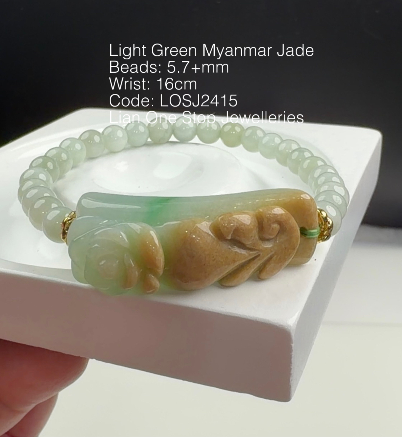 Code: LOSJ2415 Light Green Myanmar Jade