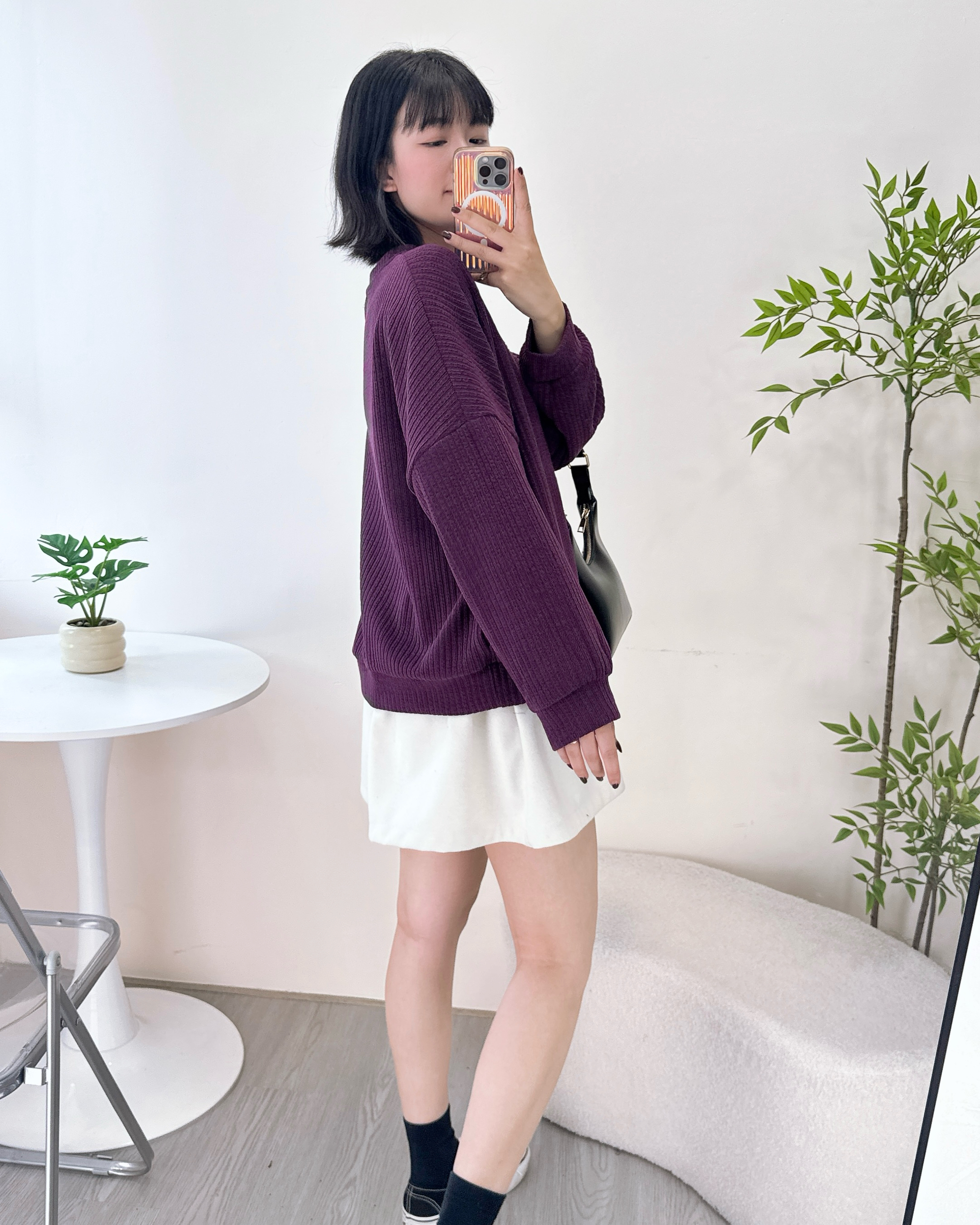 淨色雙袋燈芯絨衛衣 3色