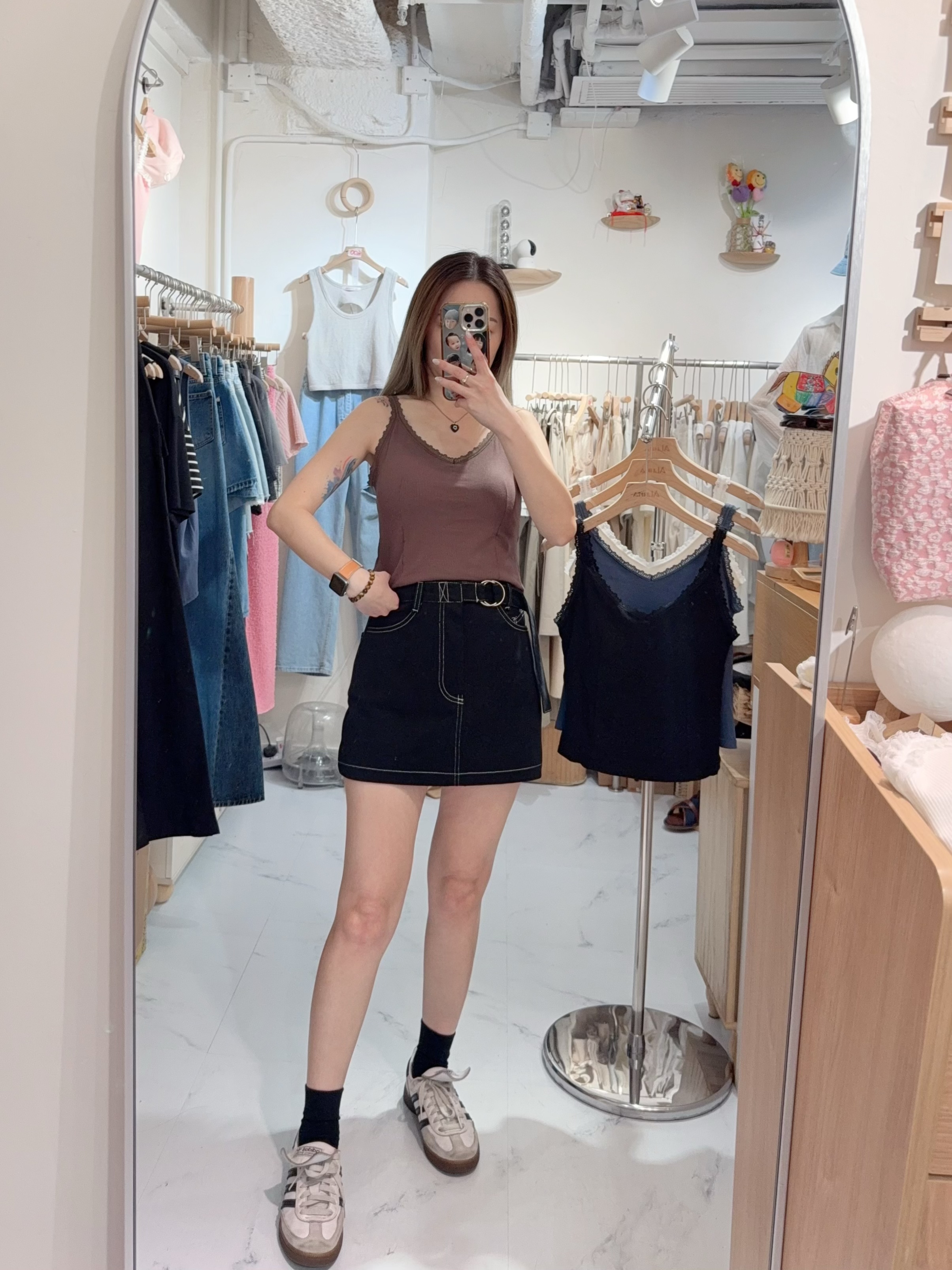 後lace V領bra top